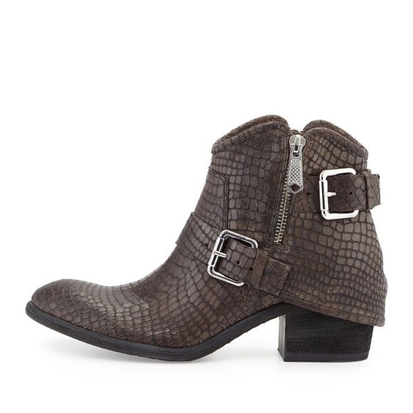 Donald J. Pliner Shoes - Donald Pliner Dalis Charcoal Python Buckle Bootie Sz 8